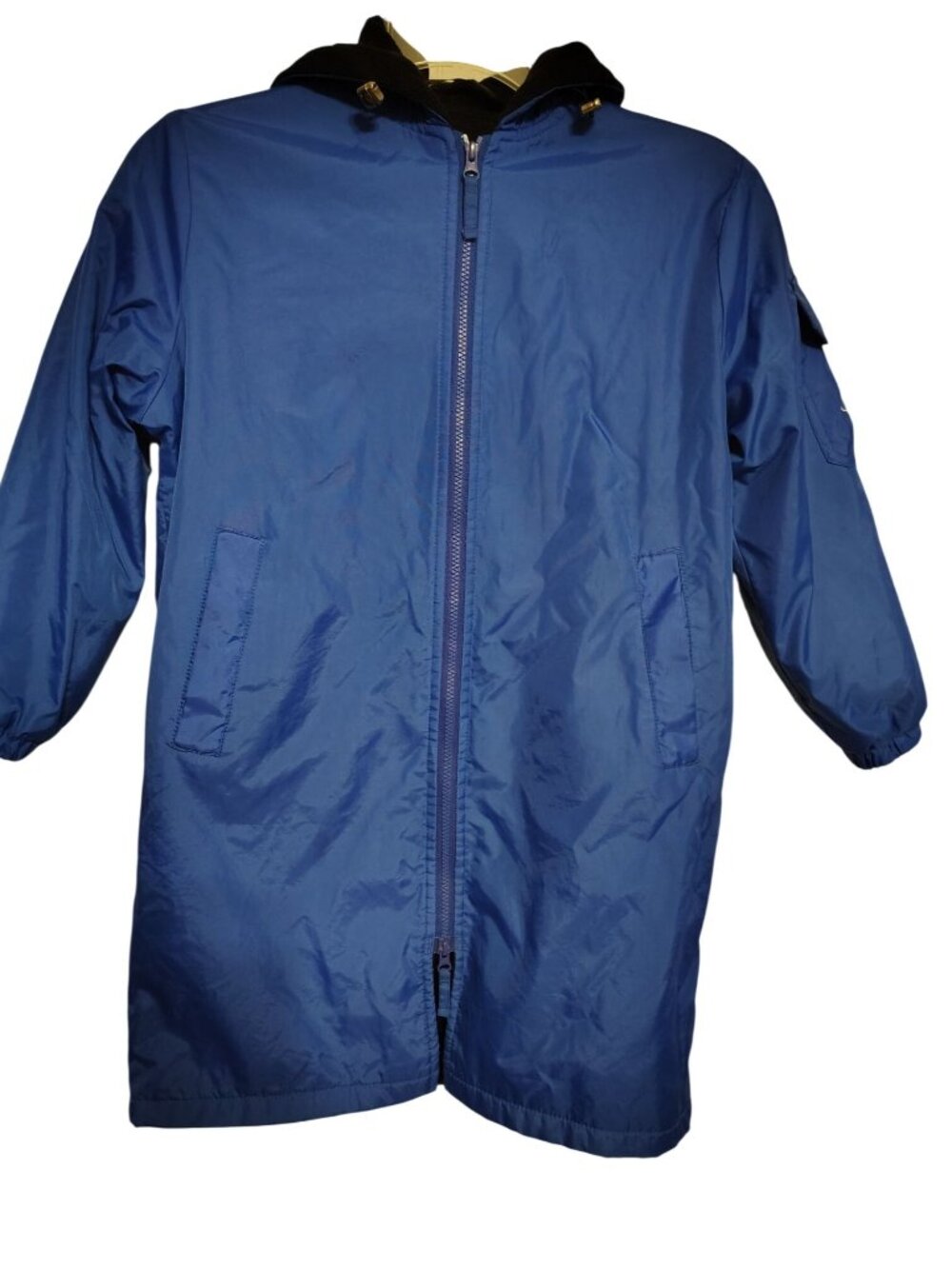 Adoretex Children's Large Blue Swim Parka Jacket, Hooded Front Zip READ